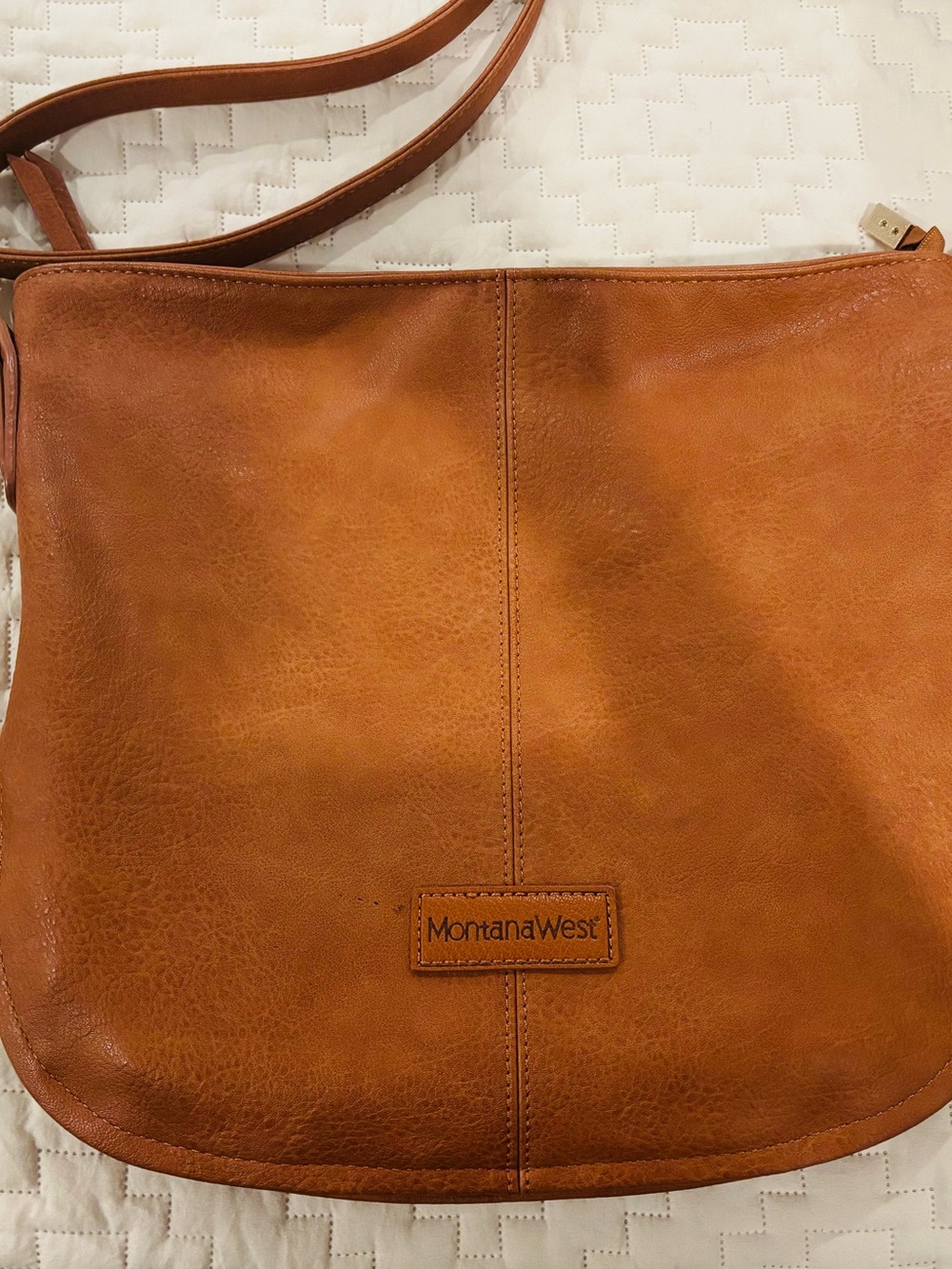Montana West Tan Crossbody Leather Shoulder Bag
